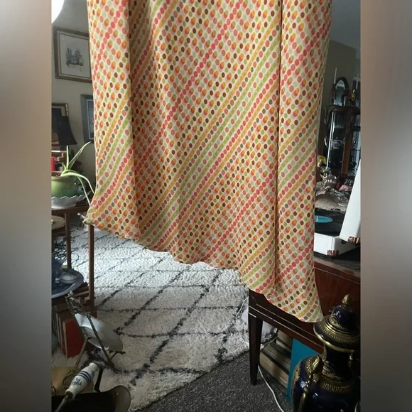 Giorgio Fiorlini Polka Dot High Low Midi Skirt Black White Asymmetrical Hem Vint - Picture 3 of 5